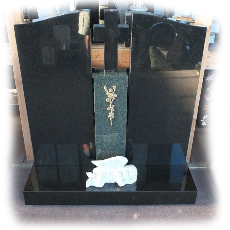 SP114 Black Granite Dual Panel with Green Centre Block